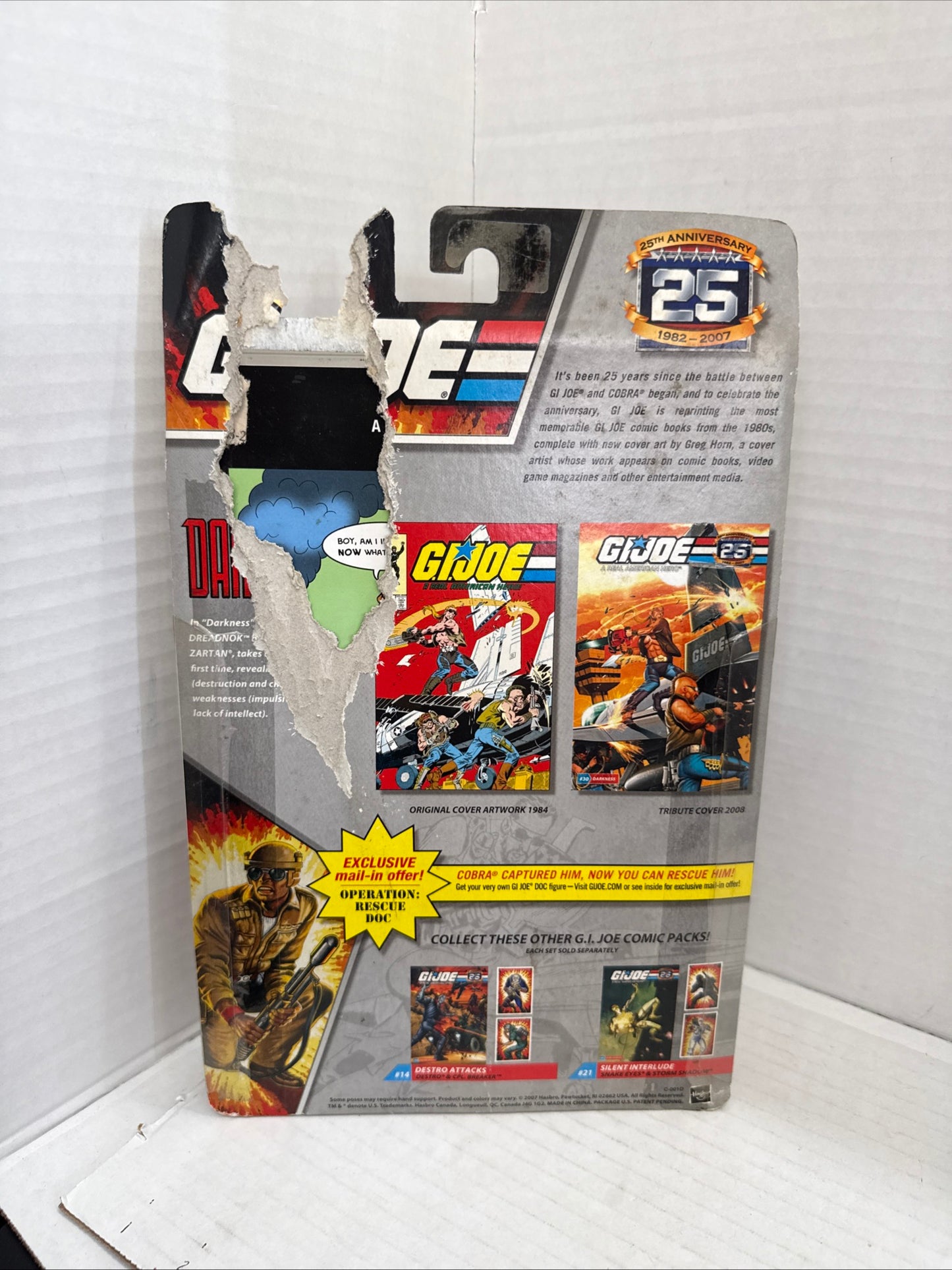 GI JOE 2007 HASBRO 25th 3.75” DREADNOK TORCH & RIPPER COBRA FIGURE COMIC 2 PACK