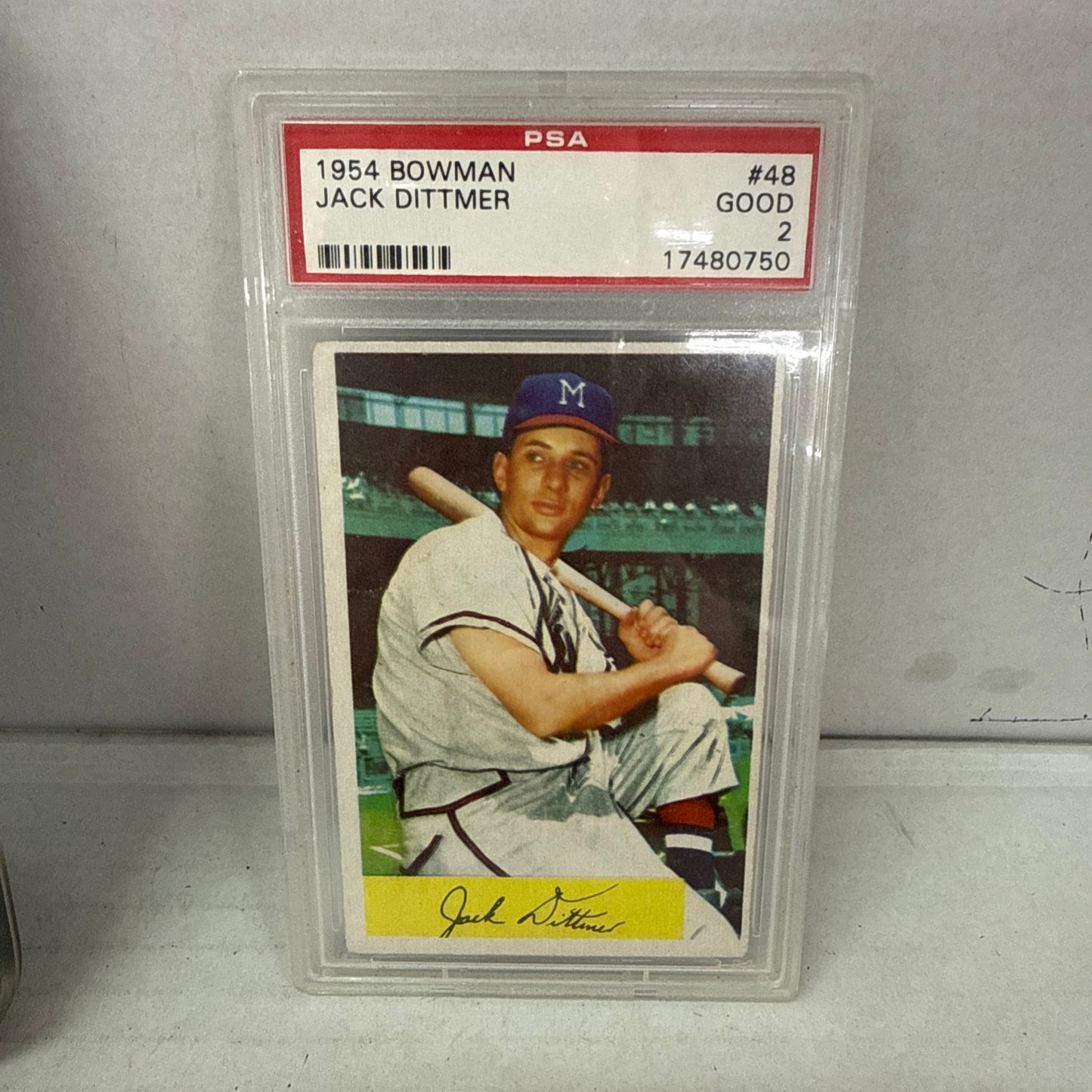 1954 BOWMAN # 48 JACK DITTMER BRAVES PSA 2