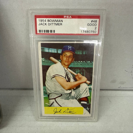 1954 BOWMAN # 48 JACK DITTMER BRAVES PSA 2
