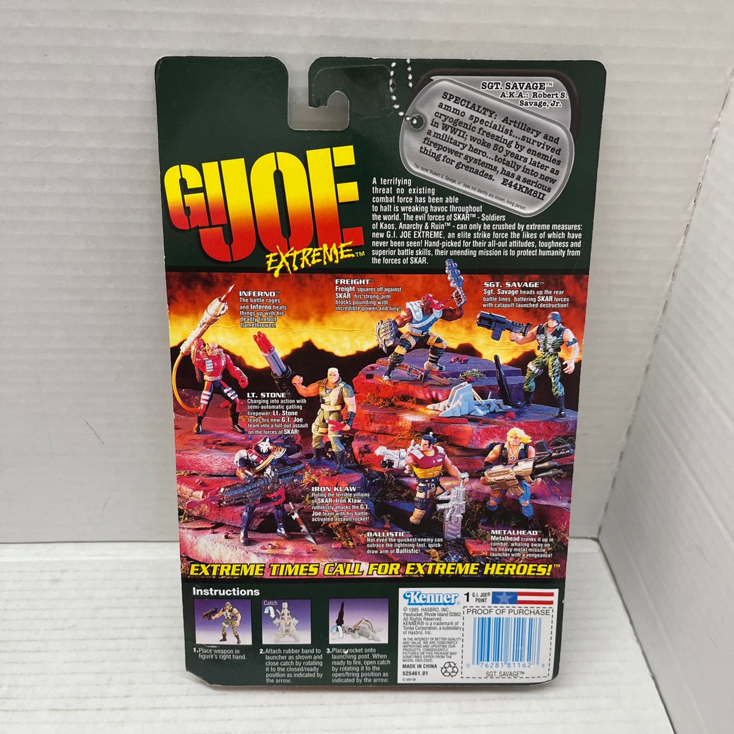 GI Joe Extreme*Sgt. Savage* Action Figure With Power Launch Catapult