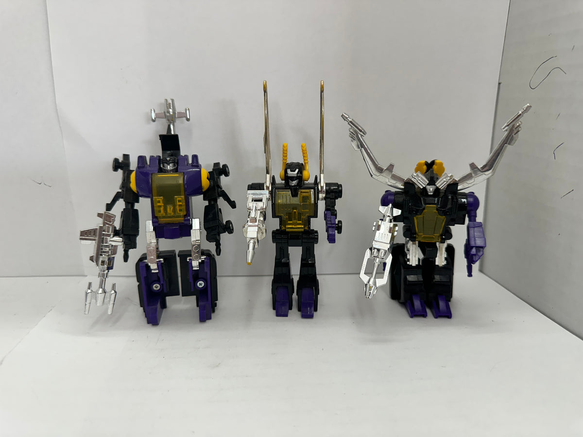 Transformers G1 INSECTICONS SET of 3 SHRAPNEL BOMBSHELL KICKBACK COMPLETE Takara