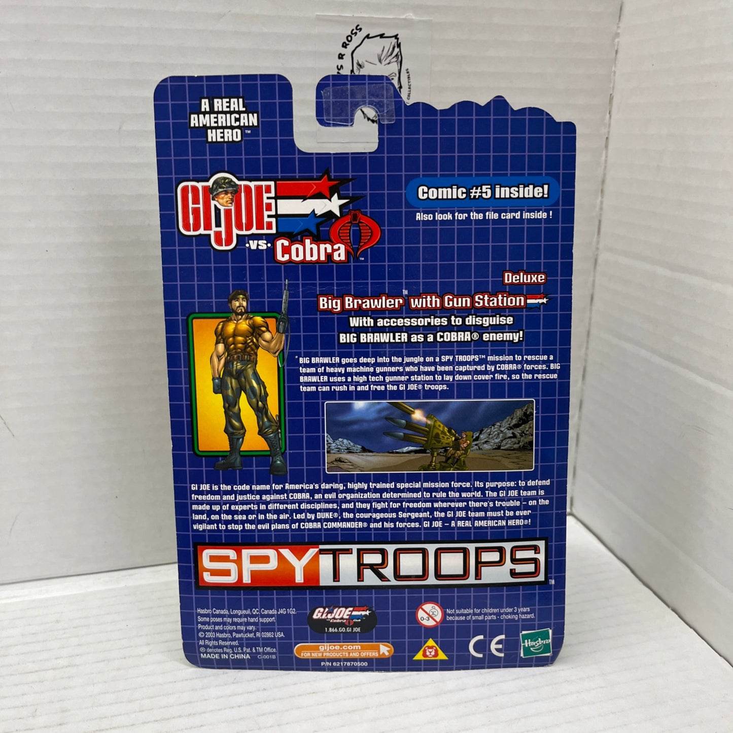 Big Brawler w/ Gun Station GI Joe vs Cobra Spy Troops Action Figure New 2003