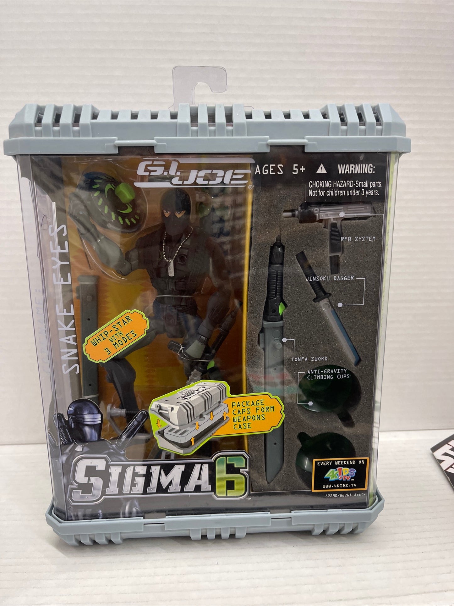 2005 GI Joe Sigma Six 6 SNAKE EYES Action Figure 8” With Ninja Armor Hasbro