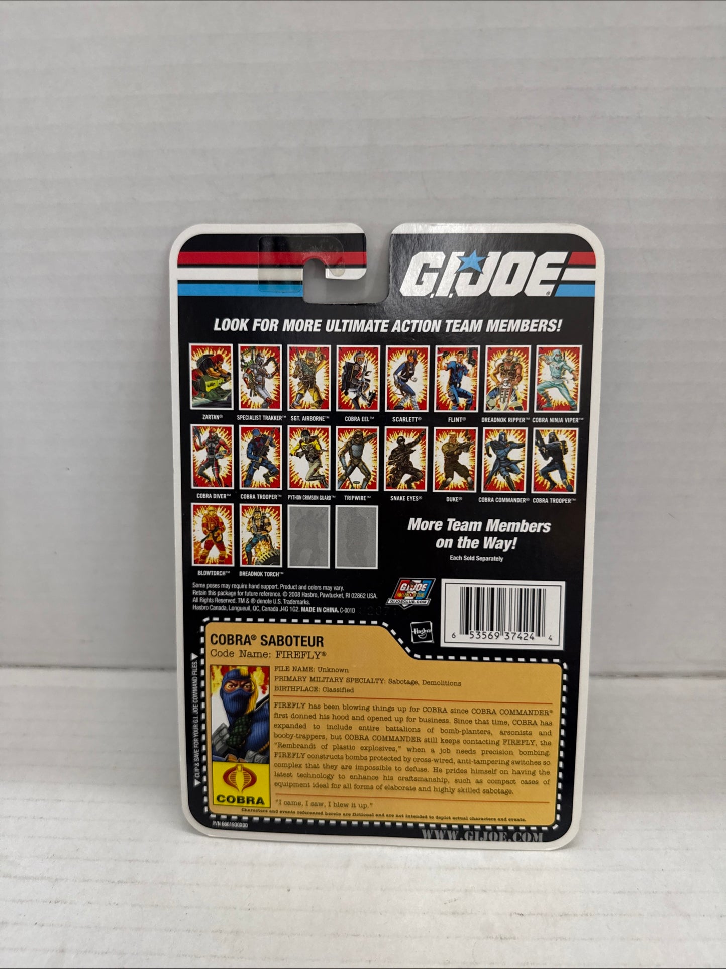 Hasbro G.I. Joe Cobra Saboteur Firefly Action Figure 2008 w/ Gun