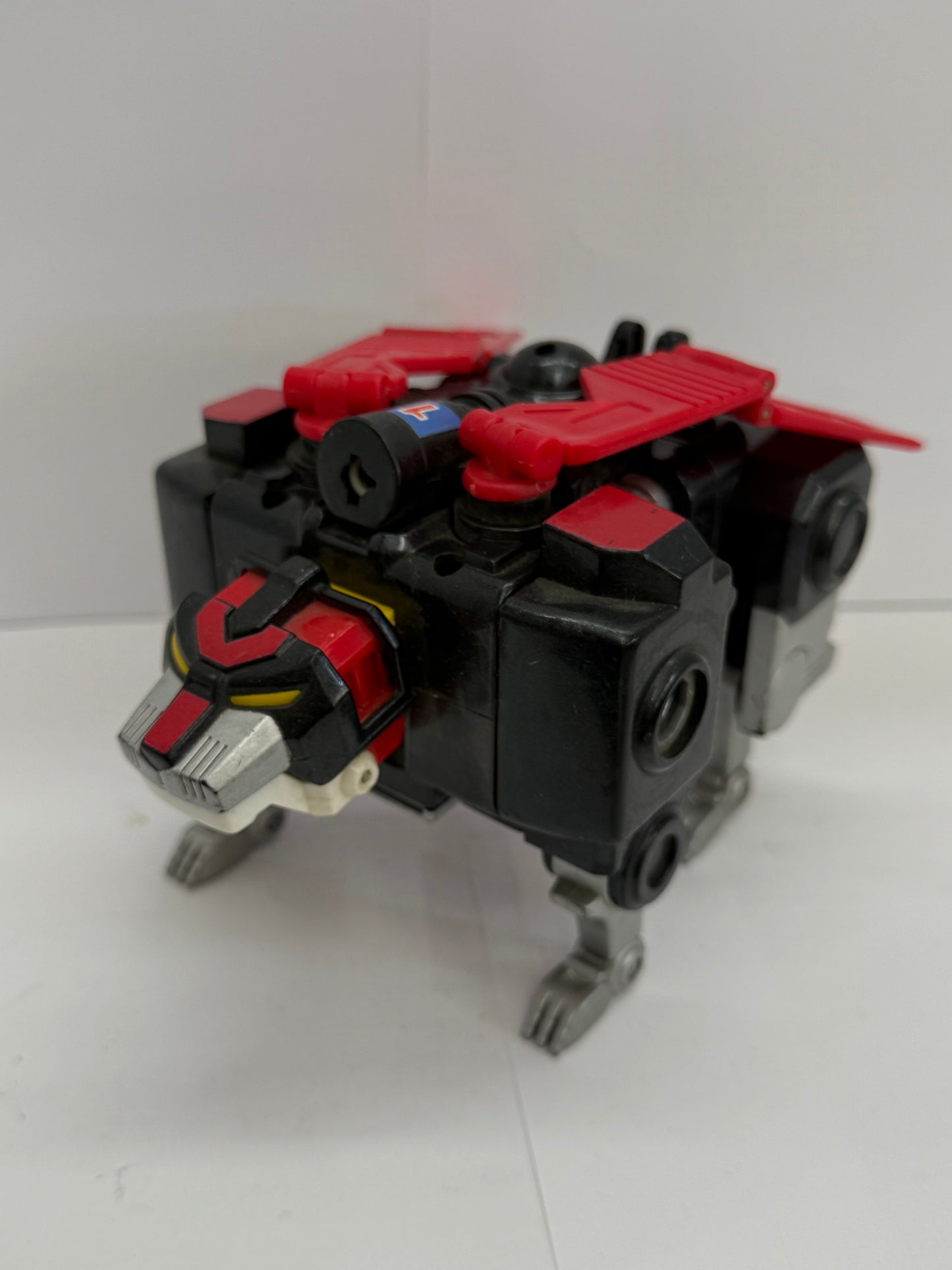 Vintage 1984 Voltron Black Lion Figure Red Wings Yellow Tail Lion Force Matchbox