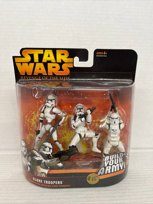 STAR WARS REVENGE OF THE SITH CLONE TROOPERS (GREEN ARMOR) 3 PACK FAST SHIPPING