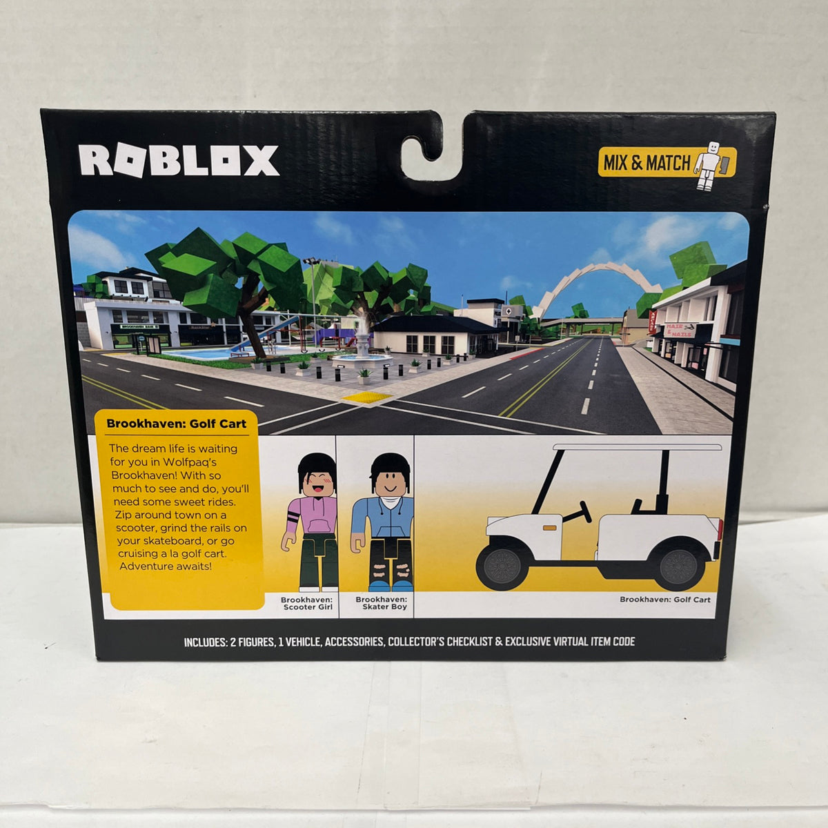 Roblox Brookhaven Golf Cart Play Set Skateboard Scooter Figure Virtual Item