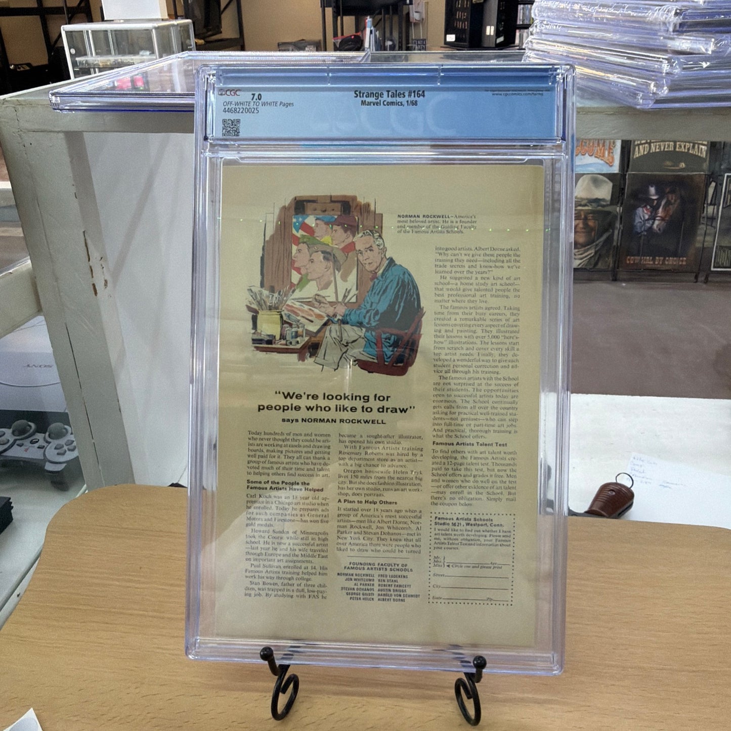 Strange Tales #164 CGC. 7.0  White Pages! 1968, 1st Appearance Of “Yandroth”!