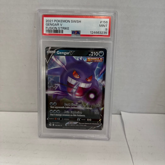 Pokemon TCG Gengar V 156/264 Fusion Strike Holo Ultra Rare PSA 9 (2021)