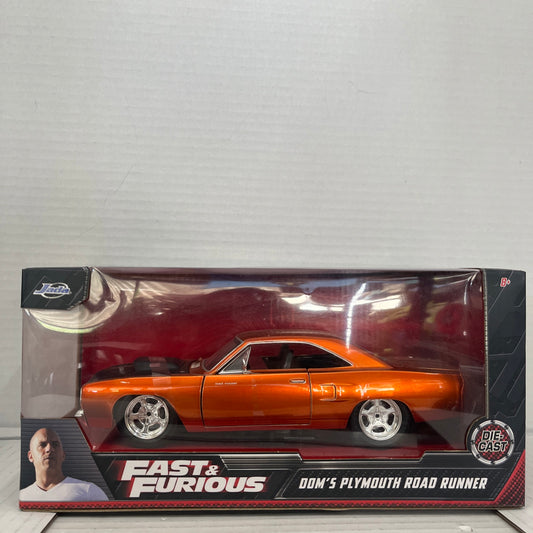 Jada Die Cast 1:24 Fast & Furious Dom's Plymouth Road Runner Burnt Orange