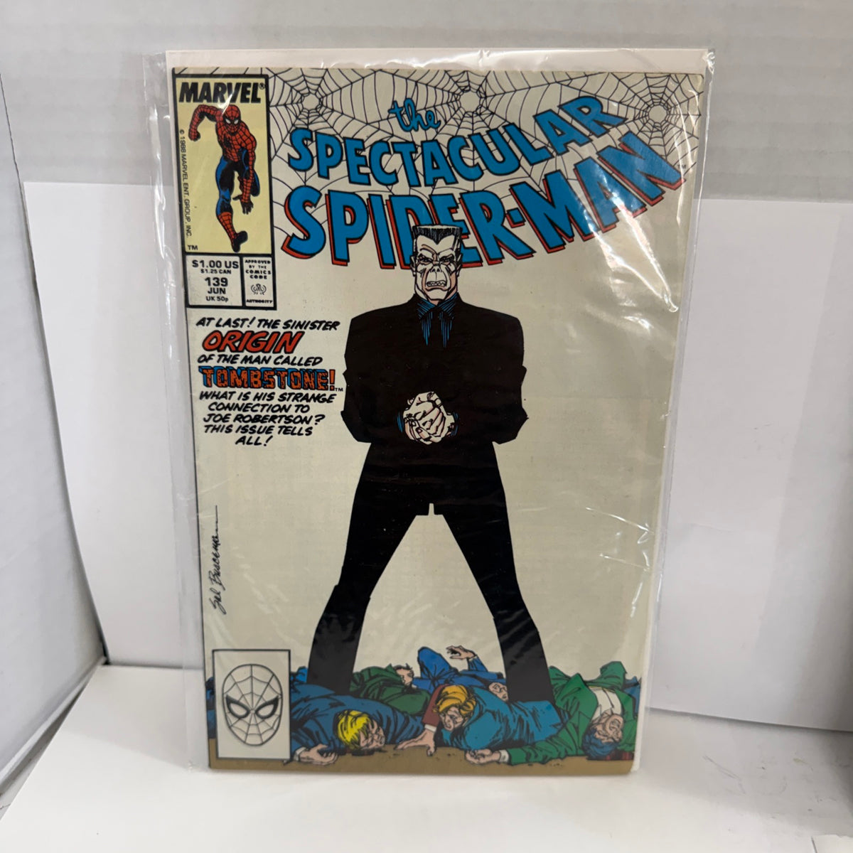 Spectacular Spider-Man #139 (Marvel, 1988) 1st cover & origin of Tombstone