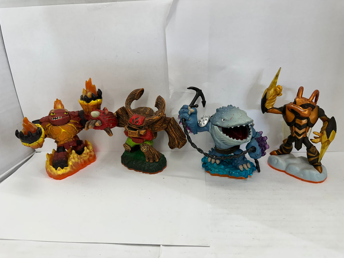 Lot of 4 Skylanders Giants - Tree Rex, Swarm, Thumpback, Hot Head Loose Figures