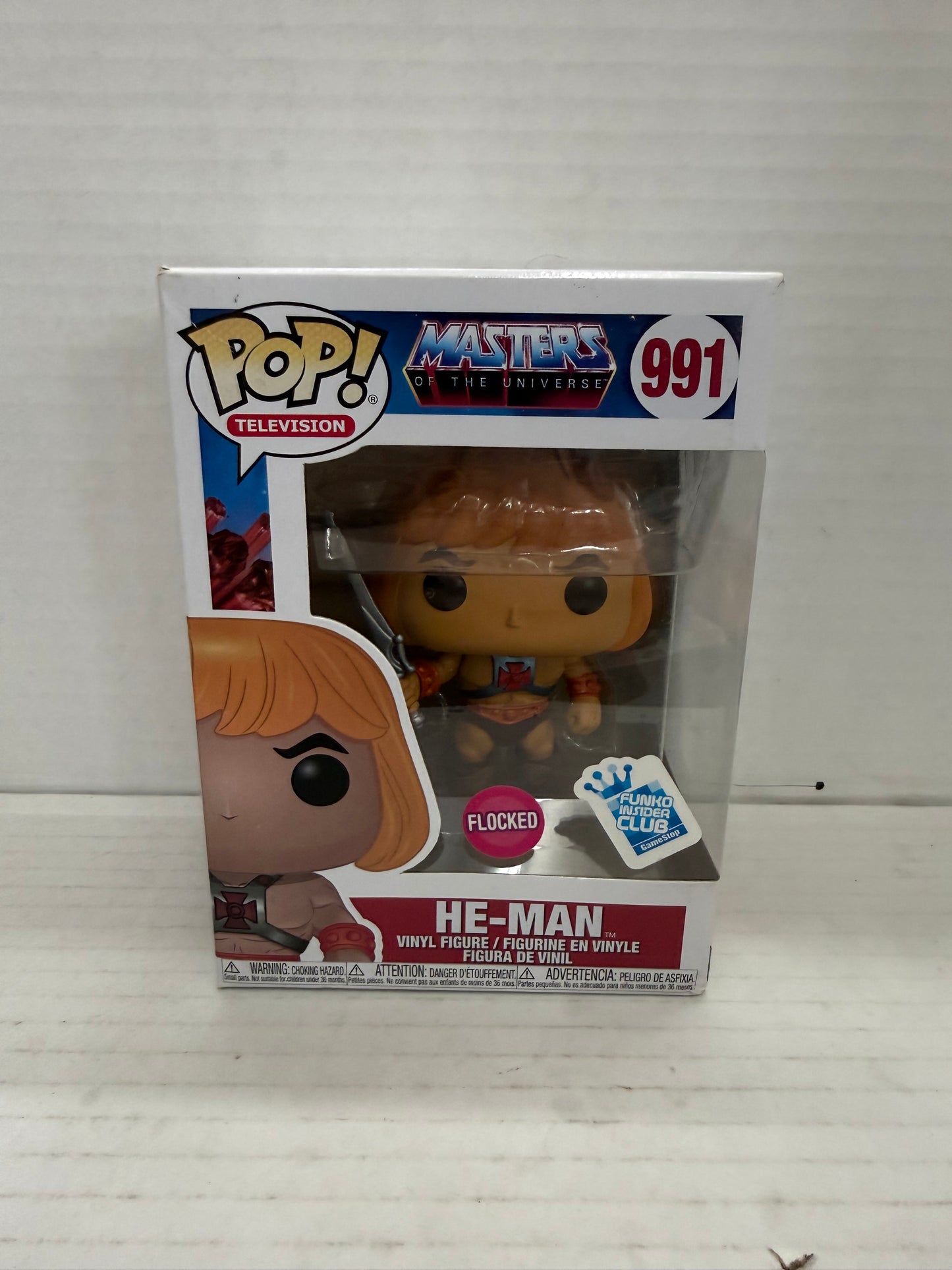 Funko Pop! He-Man #991 Masters of the Universe Flocked Insider Club W/ Protector