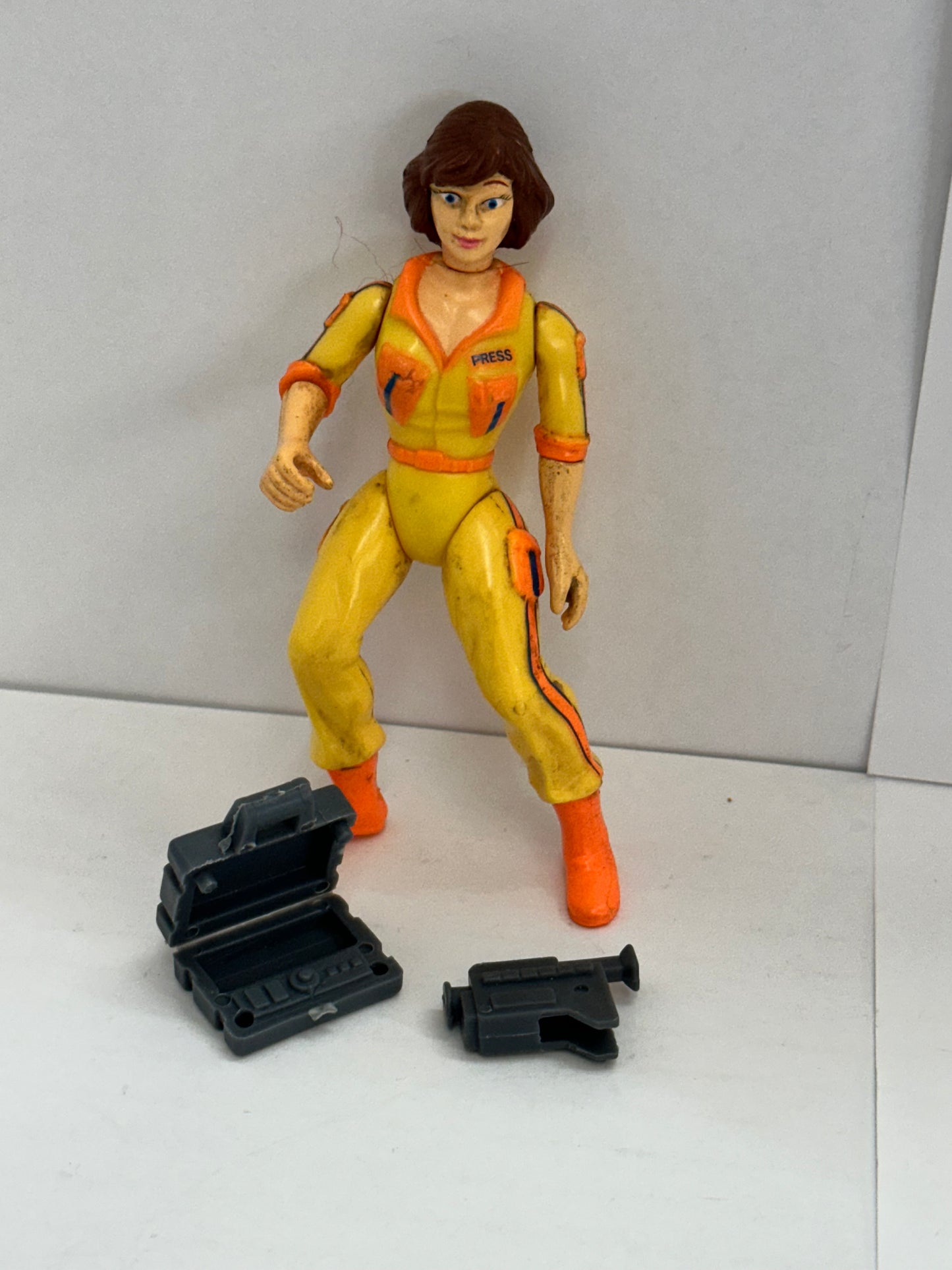1988 Playmates Teenage Mutant Ninja Turtles April O'Neil Figure Near Complete #3