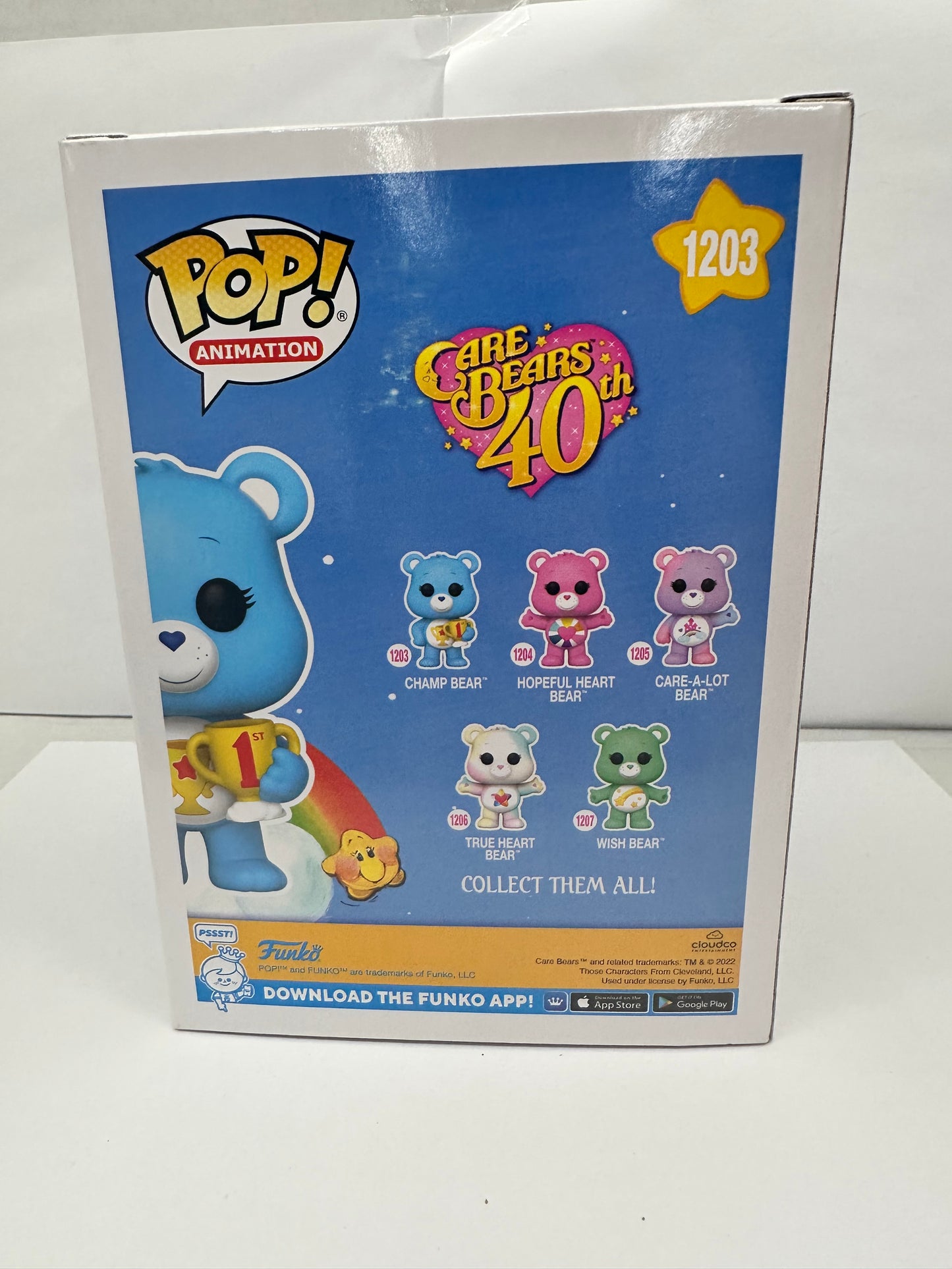 Funko Pop! Animation Care Bears 40th 1203 Champ Bear Chase Vinyl Figure New