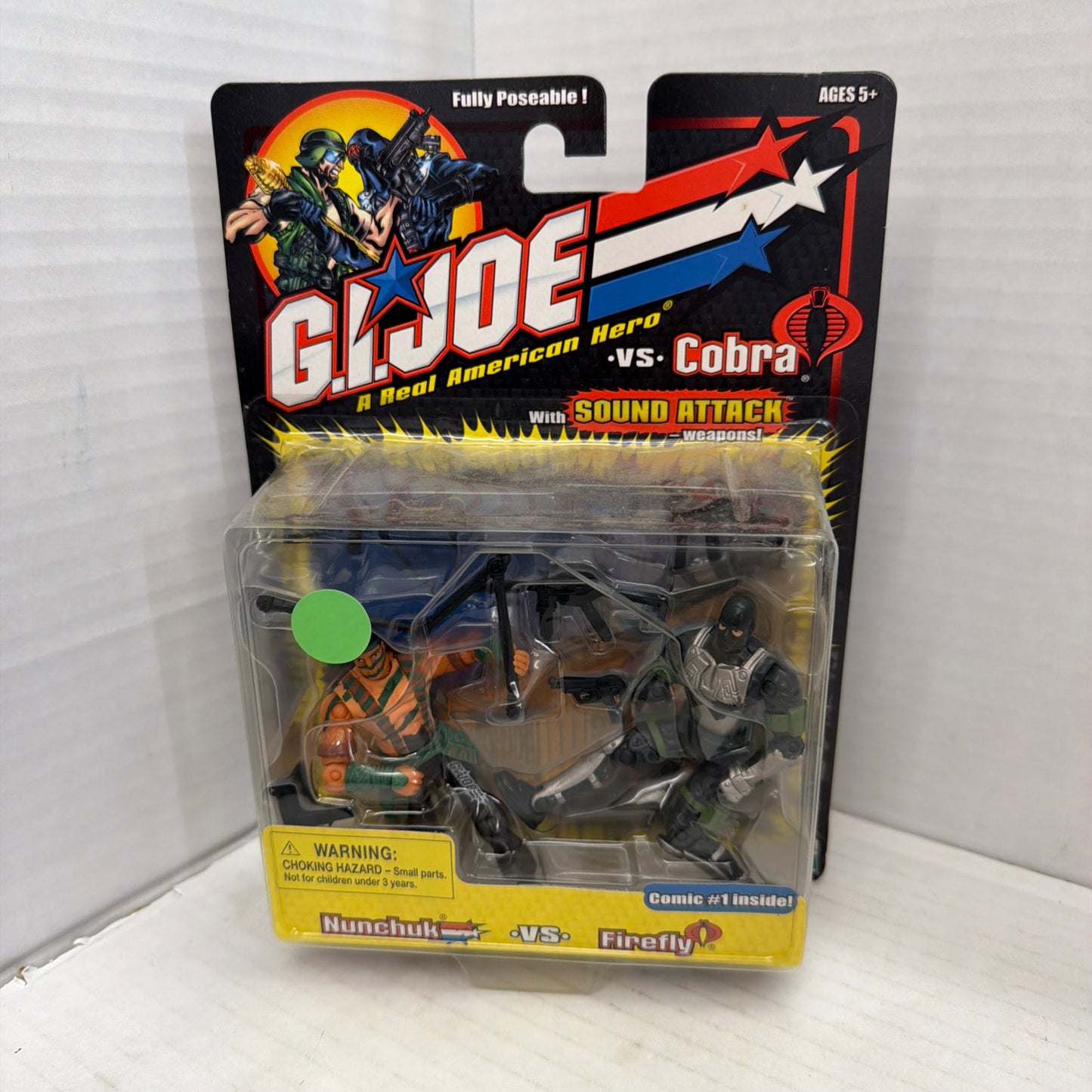 Gi Joe vs Cobra Sound Attack Nunchuk vs Firefly Action Figure Hasbro 2002