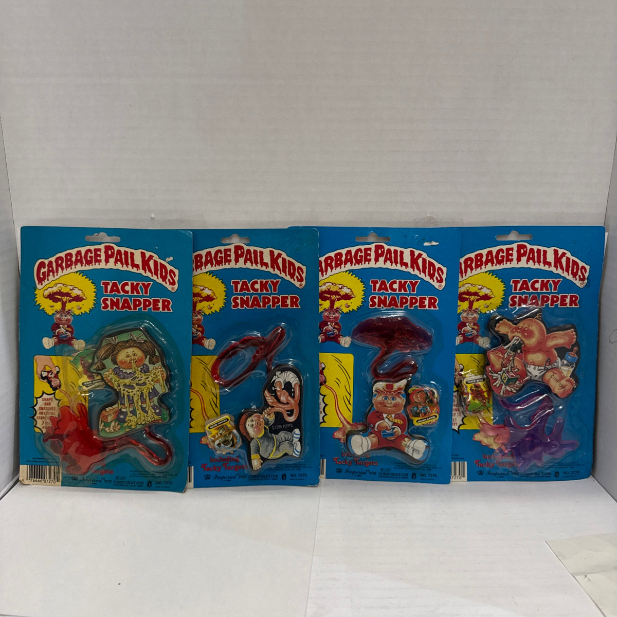 4 Garbage Pail Kids 1986 Imperial Tacky Snappers W/ ADAM BOMB! VINTAGE GPK TOYS!