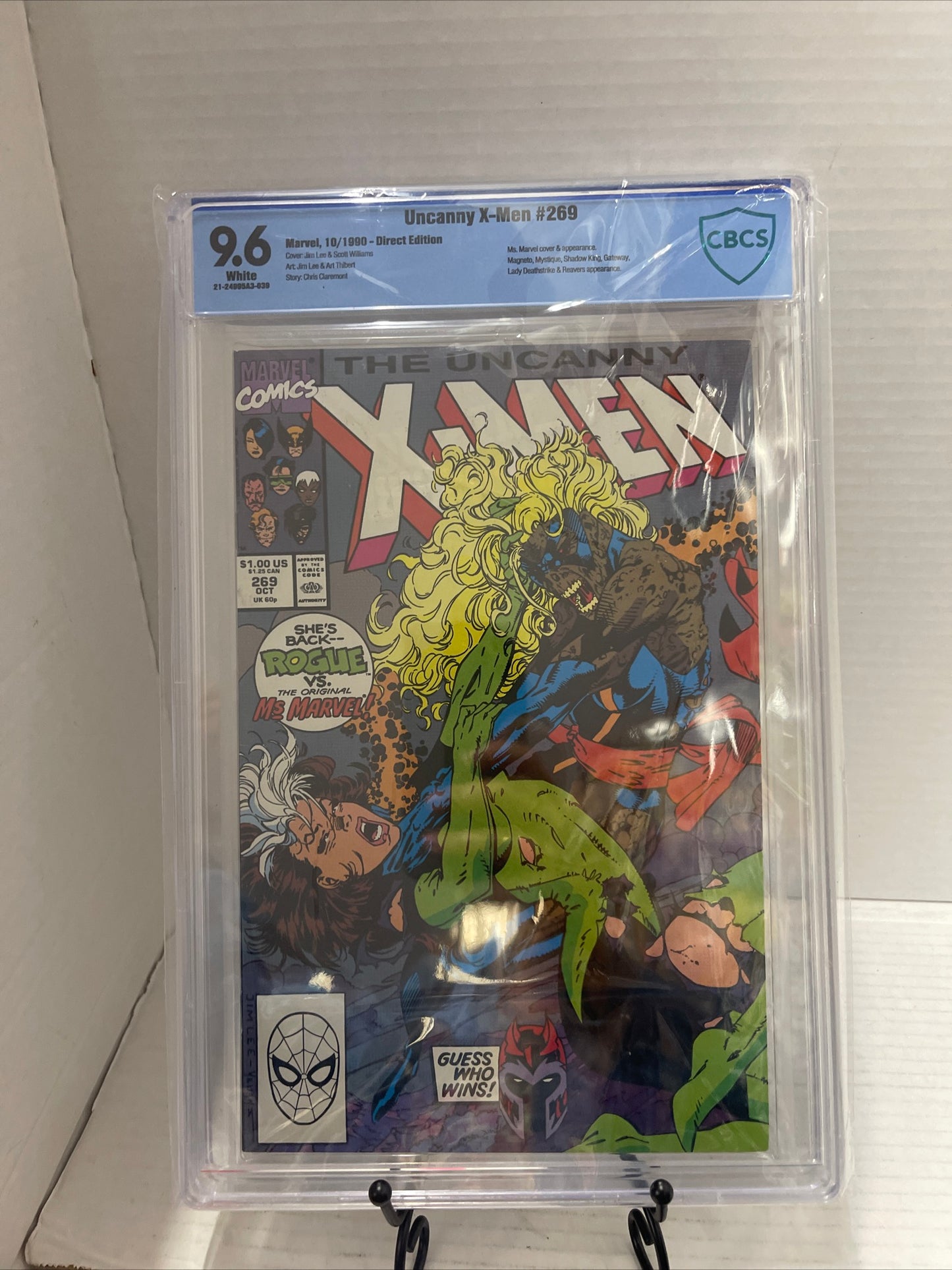 UNCANNY X-MEN #269 - Newsstand - CBCS 9.6 - Marvel 10/90  Jim Lee Scott Williams