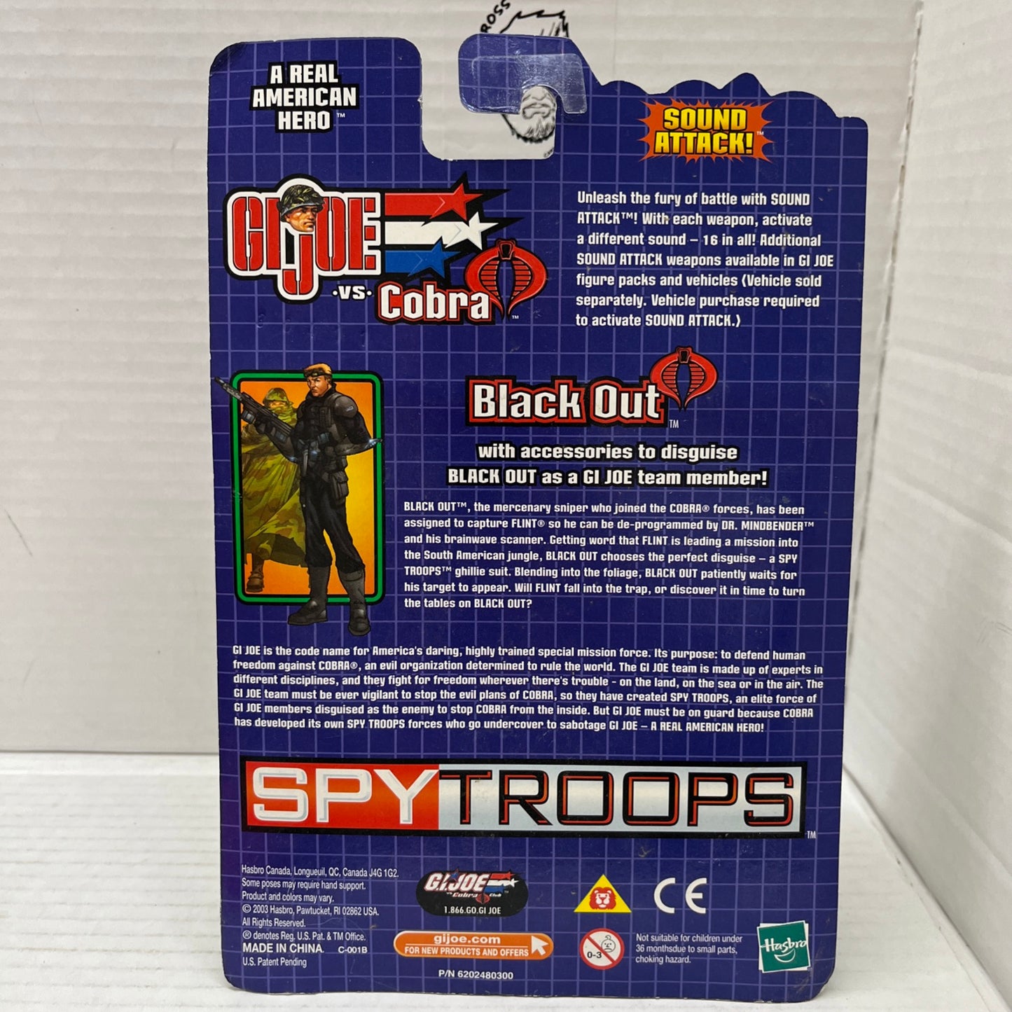 GI JOE ~ 2003 BLACK OUT & FLINT ~ SPY TROOPS ~ MOC MOSC NEW