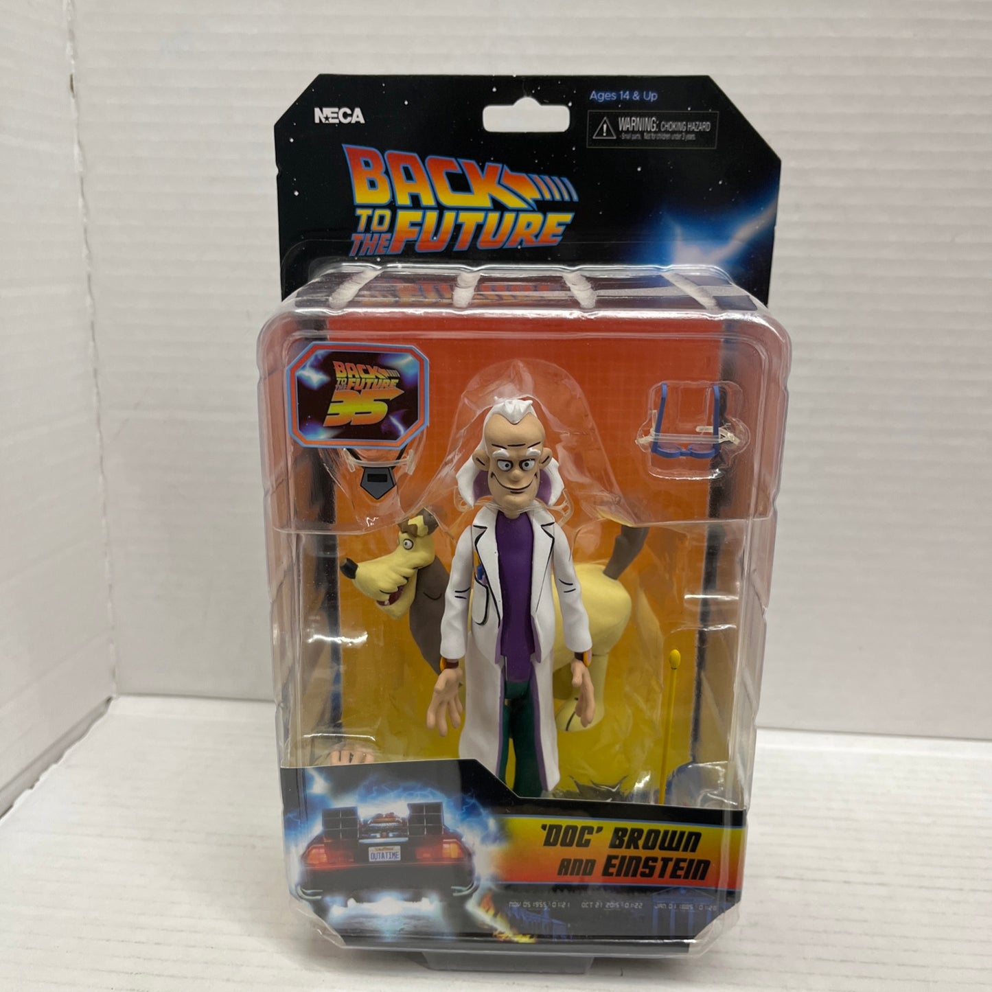 Back to the  Future DOC BROWN and EINSTEIN NIB Neca 6"