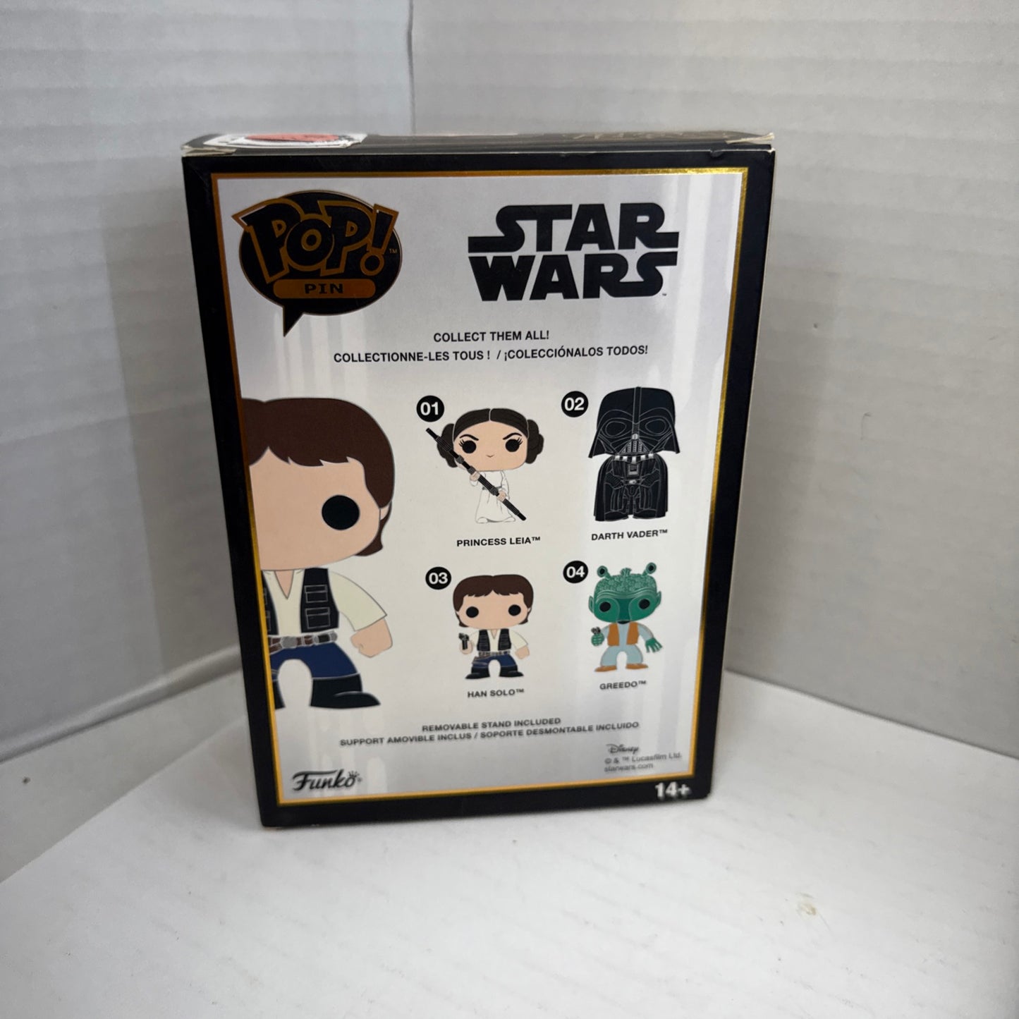 Funko Pop Star Wars Han Solo Pin  03 Enamel Disney Store NEW Rare UK Figure Box