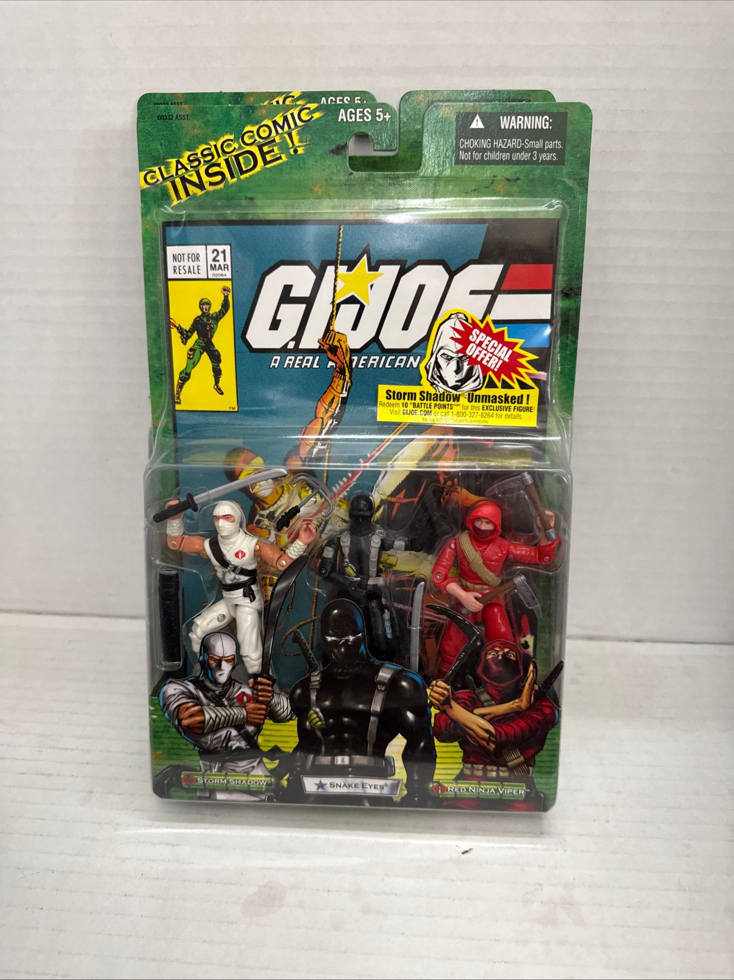 GI JOE Valor Vs Venom Comic 3 Pack STORM SHADOW/SNAKE EYES/RED NINJA VIPER! NIP!