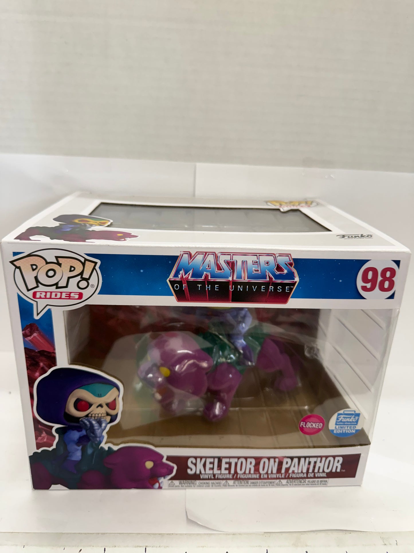 NEW Funko Pop Rides Skeletor on Panthor  Flocked #98 Funko Shop + Box Protector