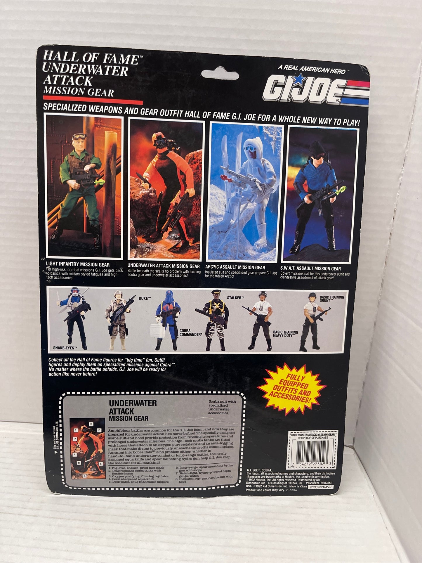 Vintage 1992 Hasbro G.I Joe Hall of Fame Underwater Attack Mission Gear