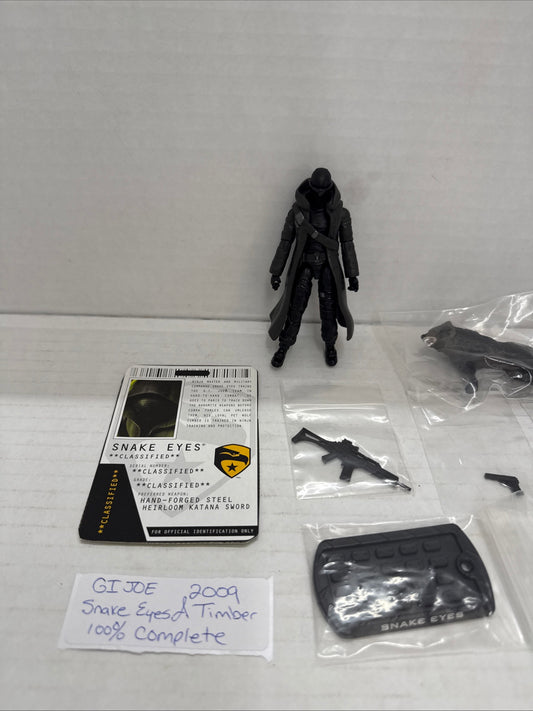 SNAKE EYES Commando Black Timber Wolf - 09 GI Joe ROC NO FILE CARD