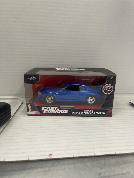 Fast and Furious Nissan Skyline GTR R34 Blue 1:32 Scale Jada 97185