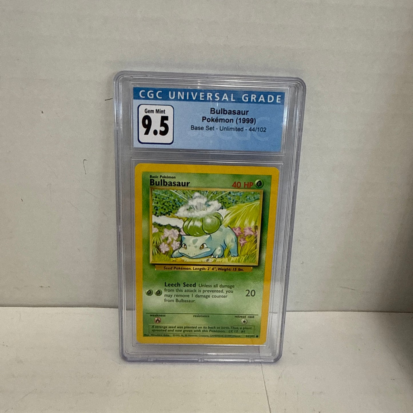 1999 POKEMON BASE SET 44/102 BULBASAUR CGC 9.5