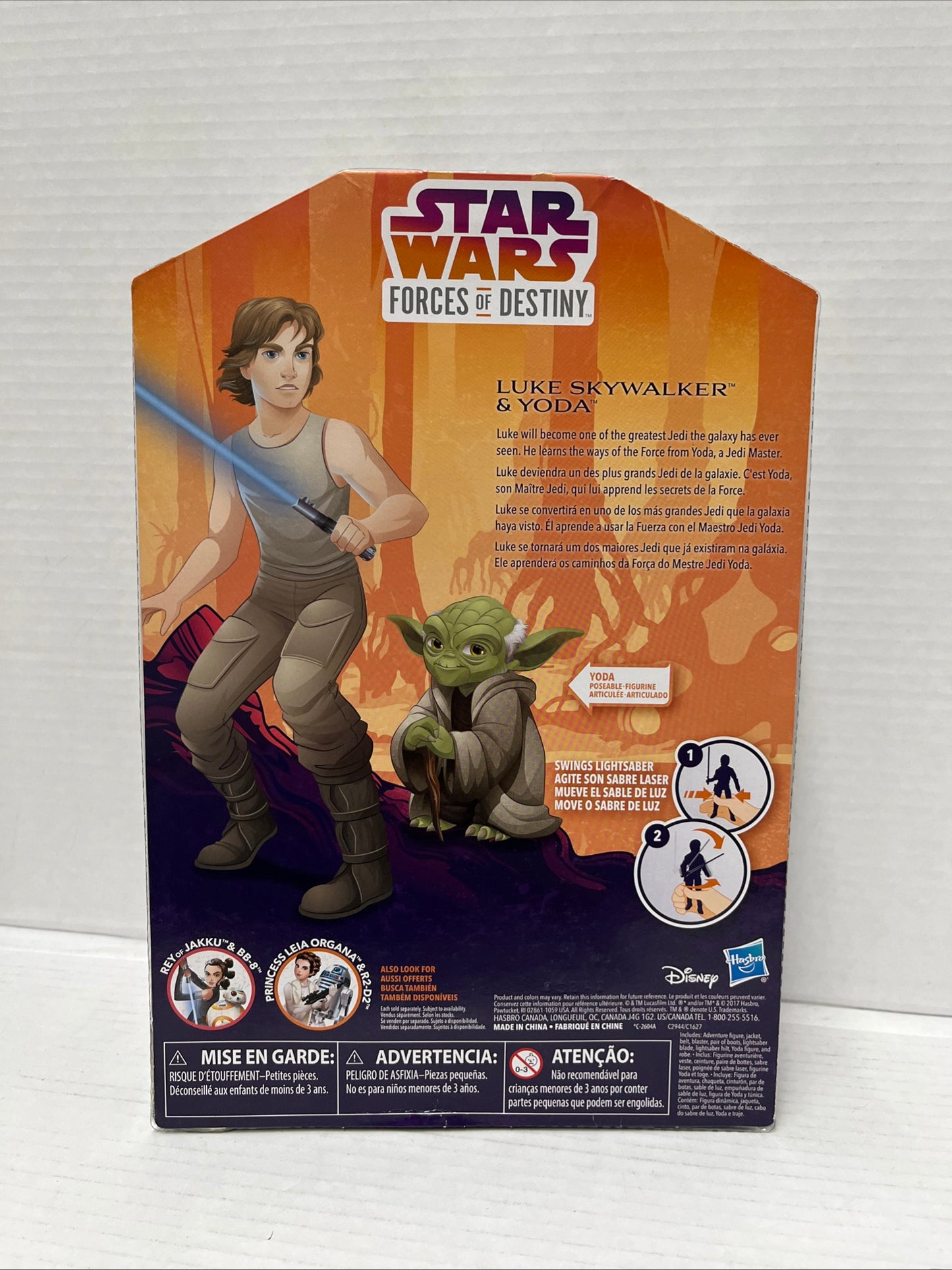 Star Wars Forces Of Destiny 11" Luke Skywalker & Yoda Large Figure Doll Set NEW