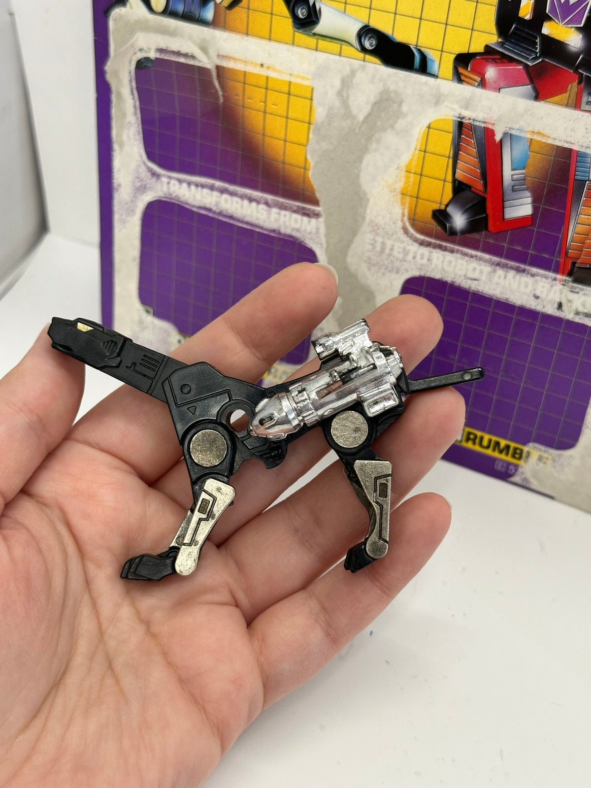Transformers G1 Decepticon Cassette RAVAGE W Card Hasbro Takara Vintage 1984