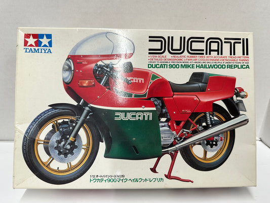 Tamiya 1/12 scale model kit of the legendary Ducati 900 Mike Hailwood Replica