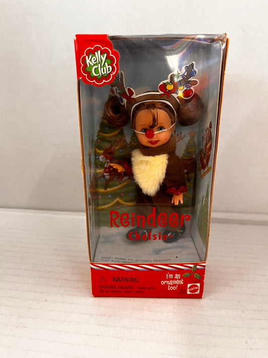 2001 Mattel Kelly Club REINDEER CHELSIE Barbie Doll Christmas Ornament