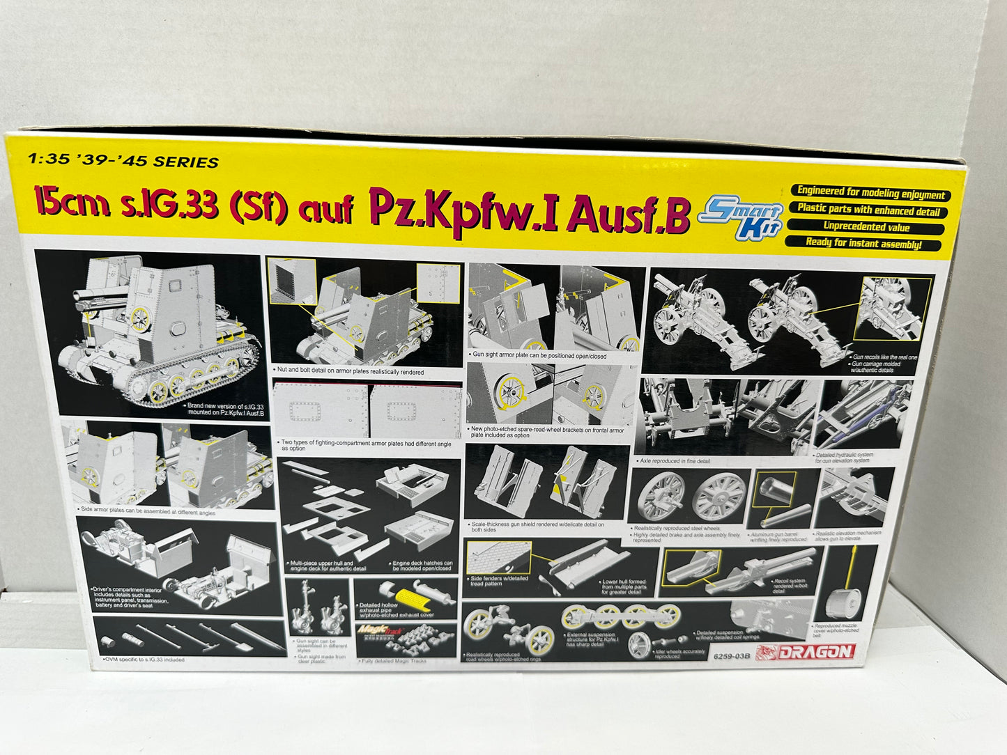 Dragon Pz.Kpfw.I Ausf B 1/35 Scale Military Model Kit 15CM s.IG. 33