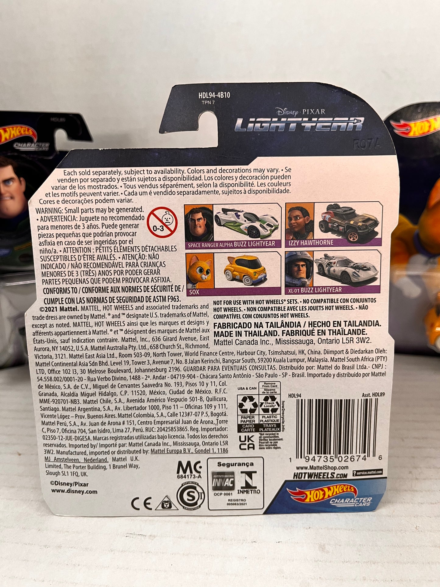 Lot of 4 Hot Wheels Disney Pixar Lightyear Character Cars