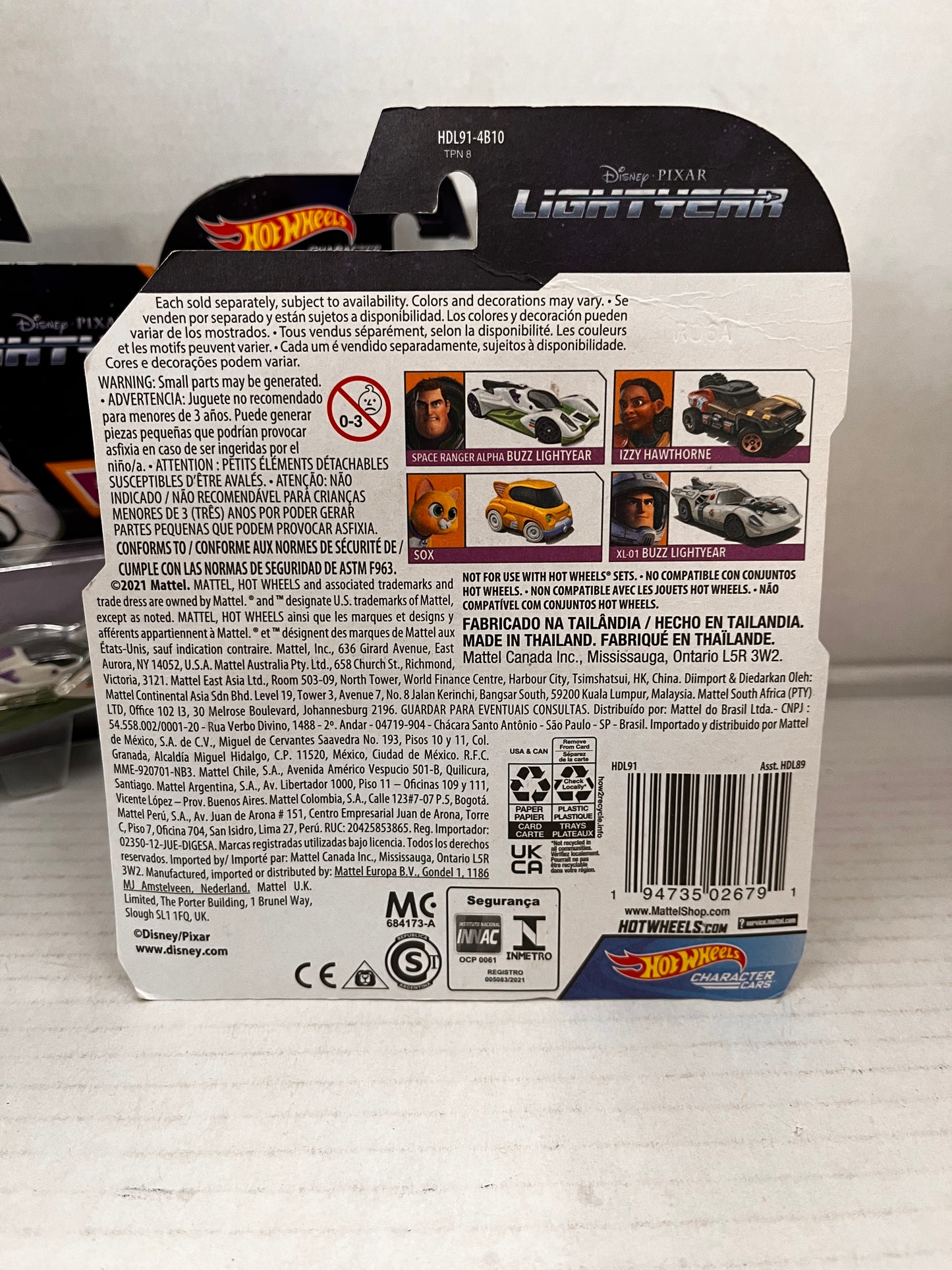 Lot of 4 Hot Wheels Disney Pixar Lightyear Character Cars