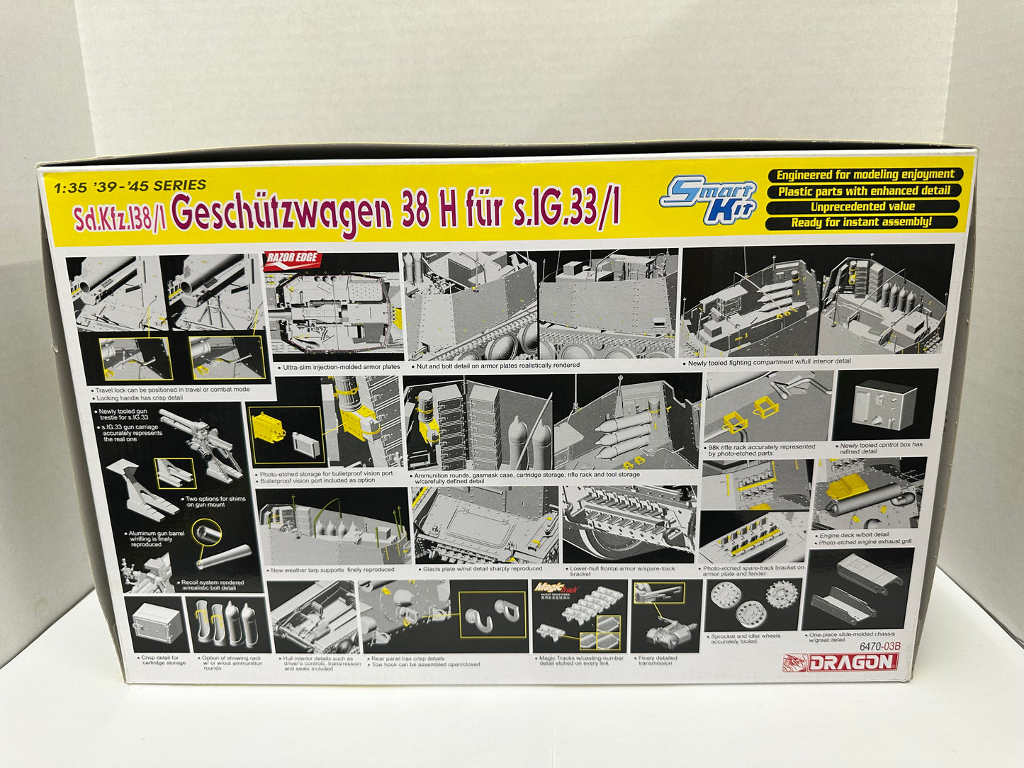 DRAGON 1:35~1/35 Sd.Kfz 138/1 GESCHUTZWAGEN 38 H FUR SIG.33/1 #6470-03 Smart Kit