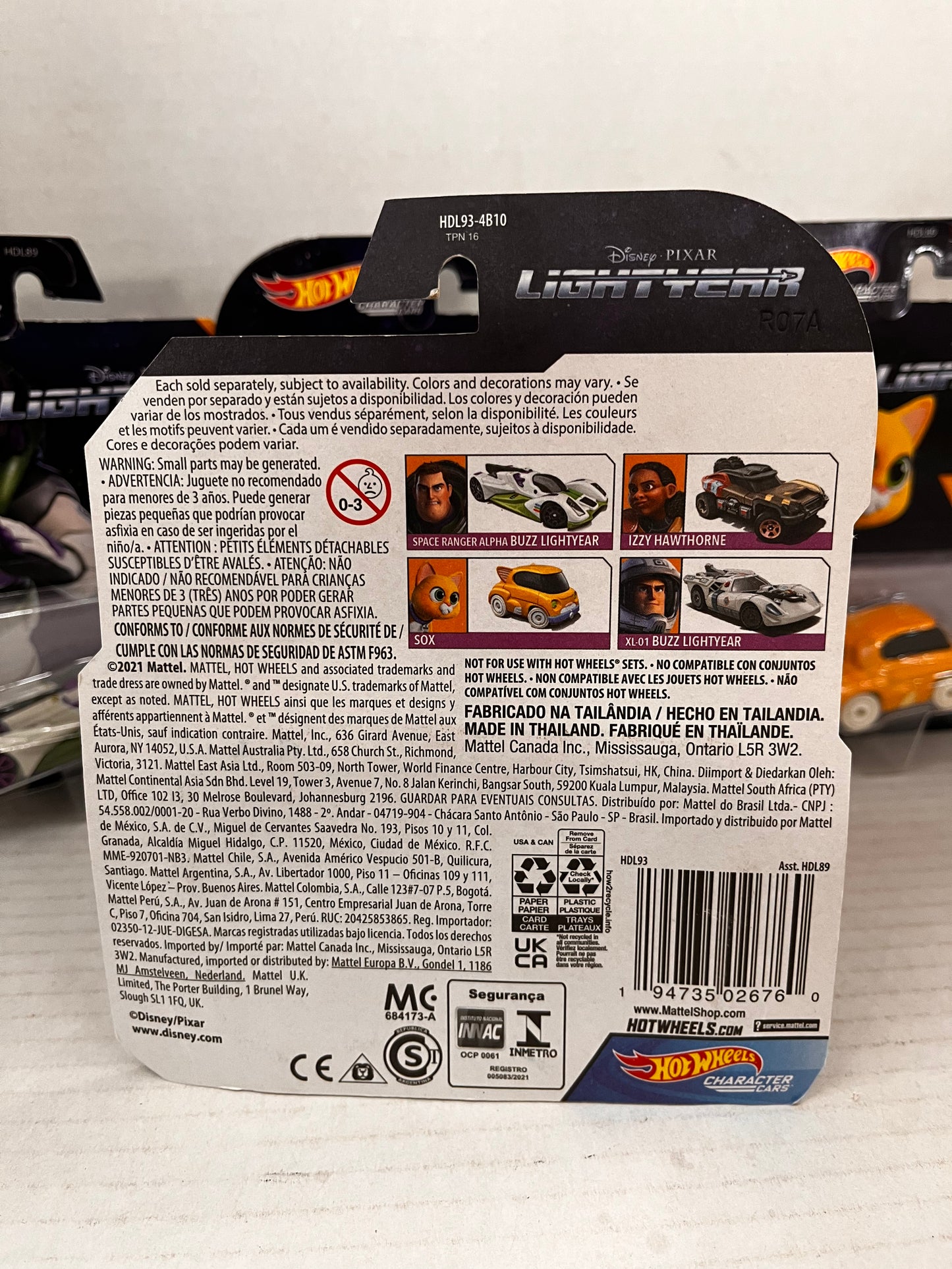 Lot of 4 Hot Wheels Disney Pixar Lightyear Character Cars