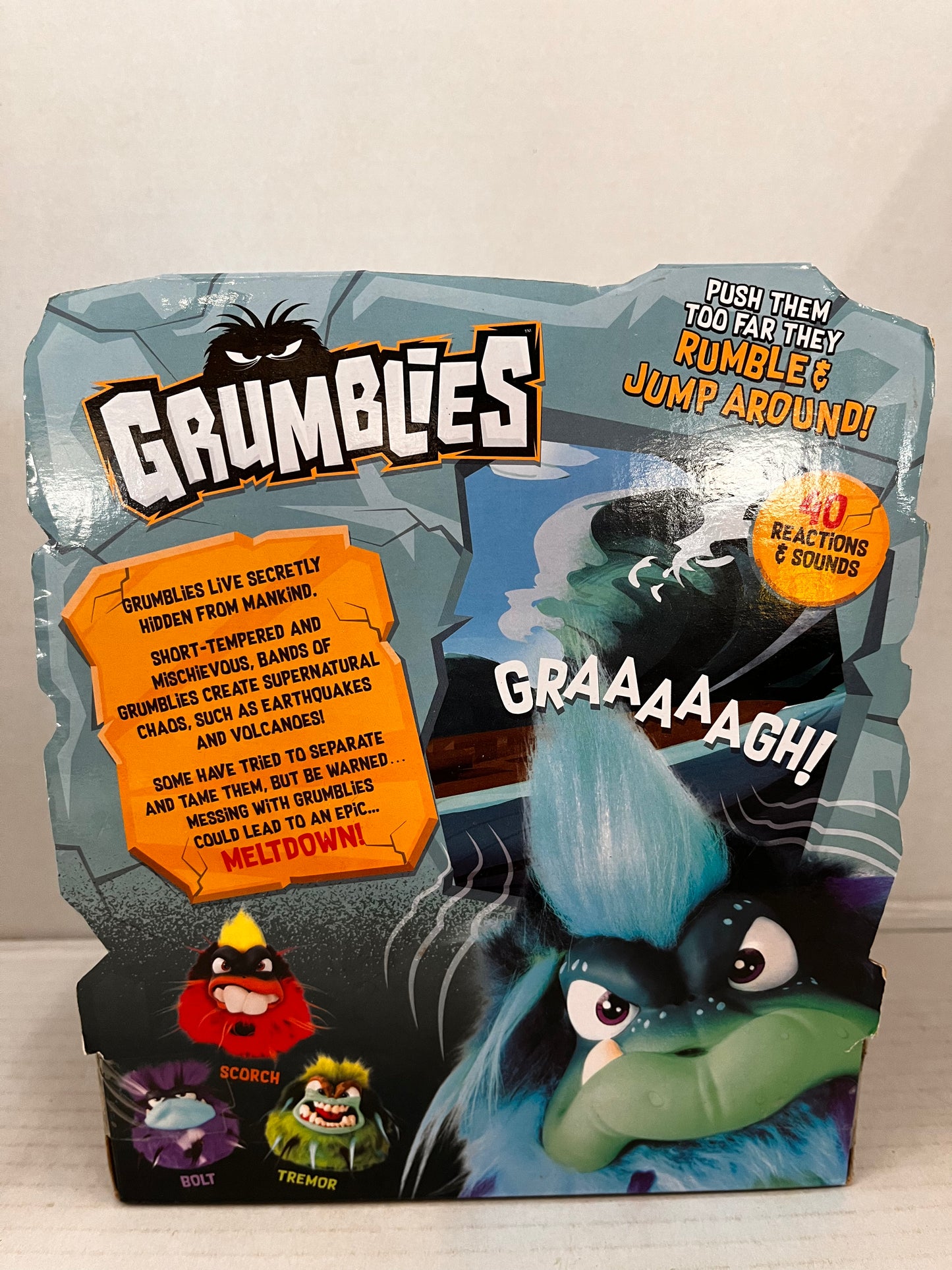 Pomsies Grumblies Hydro Plush Interactive Surfer Toy - Blue