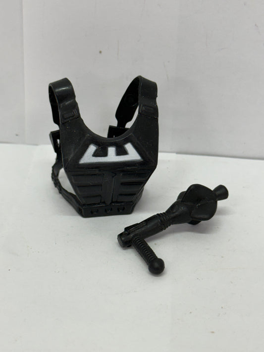 Vintage He-Man MOTU ZODAC Black Ray GUN & Harness Chest ARMOR 1981 Weapon #1