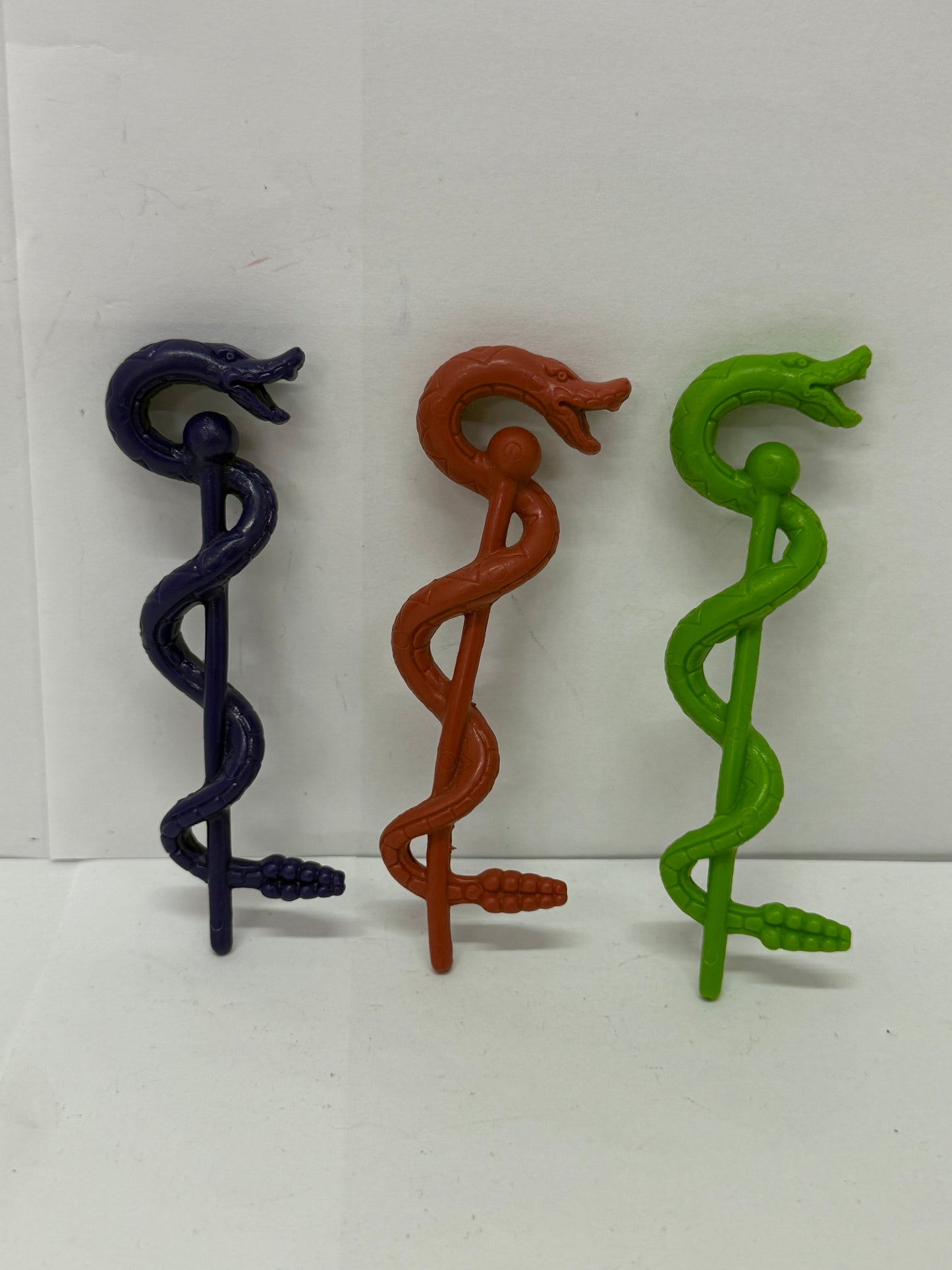 Vintage MOTU Lot of 3 SNAKE STAFF Parts - King Hiss Rattlor & Tung Lashor