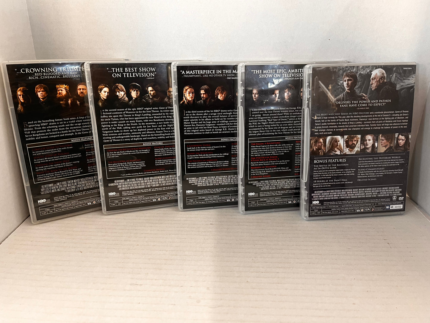 Games Of Thrones DVD Seasons 1,2,3,4 And 6