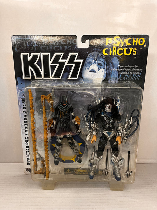 1998 McFarlane Toys Psycho Circus KISS Ace Frehley/Stiltman Action Figures