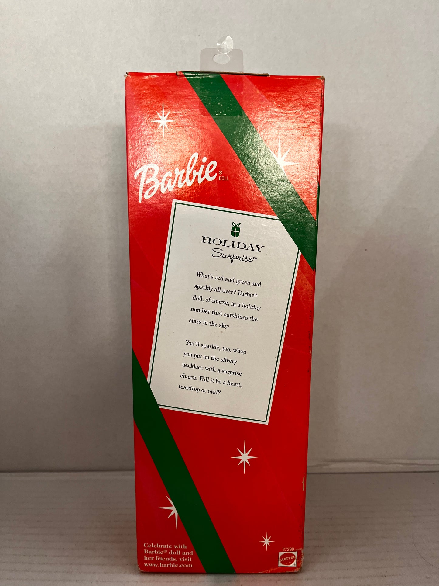 Vintage 2000 Barbie 27290 Holiday Surprise Doll Green Dress Red Hair