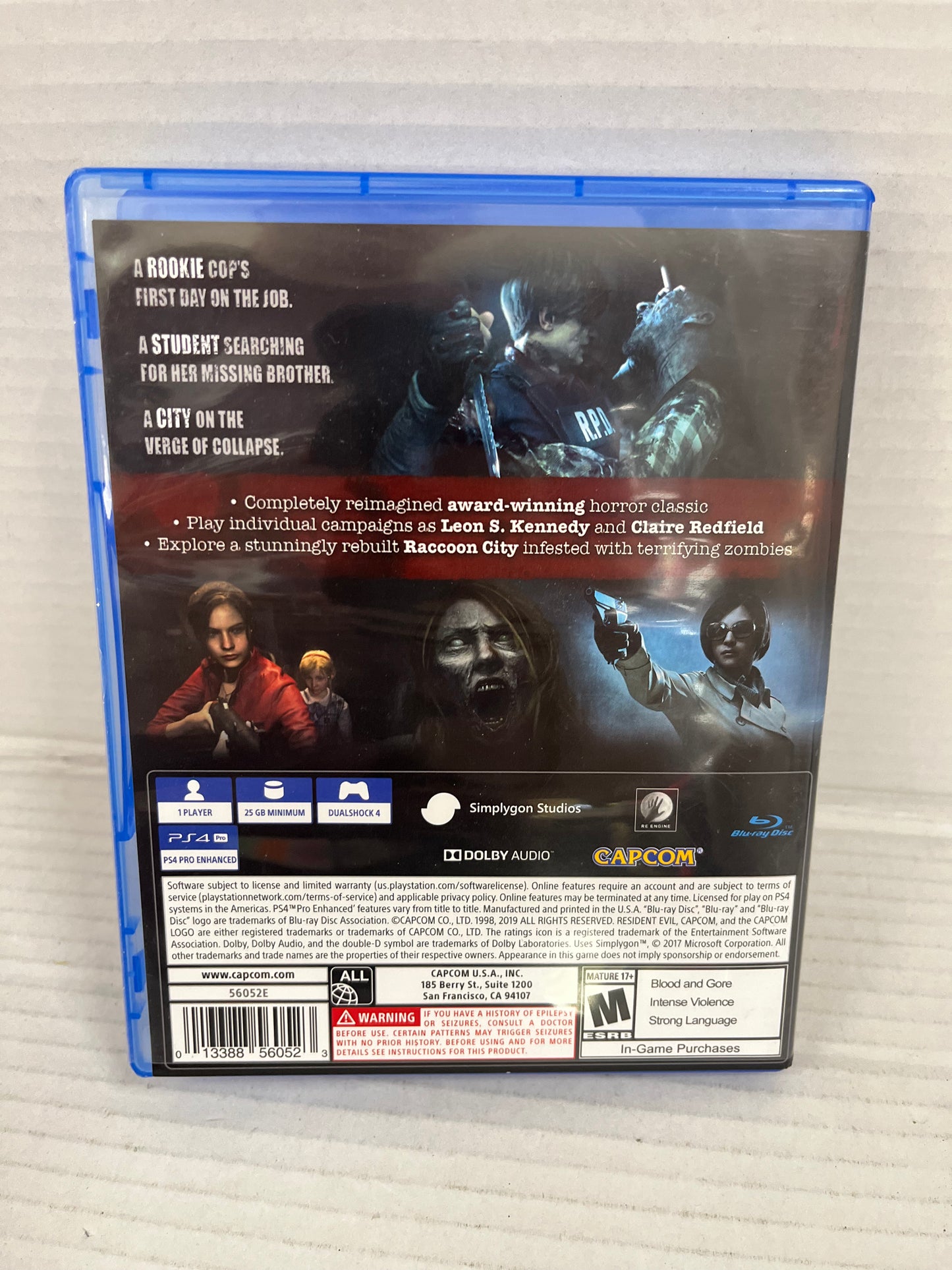 Resident Evil 2 (Sony Playstation 4, 2019)