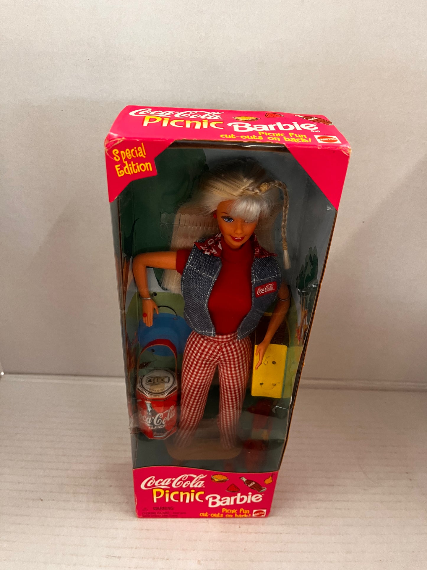 Barbie Coco Cola Picnic Doll With Picnic Fun Cut-Outs On The Back Of The Box