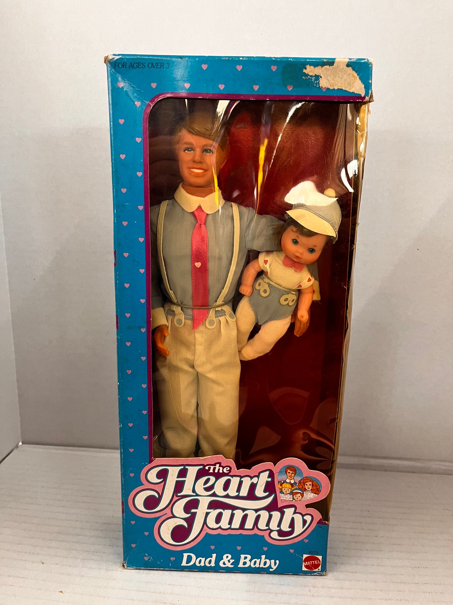 Vintage 1984 The Heart Family Dad & Baby Doll Set #9079 Box Damage