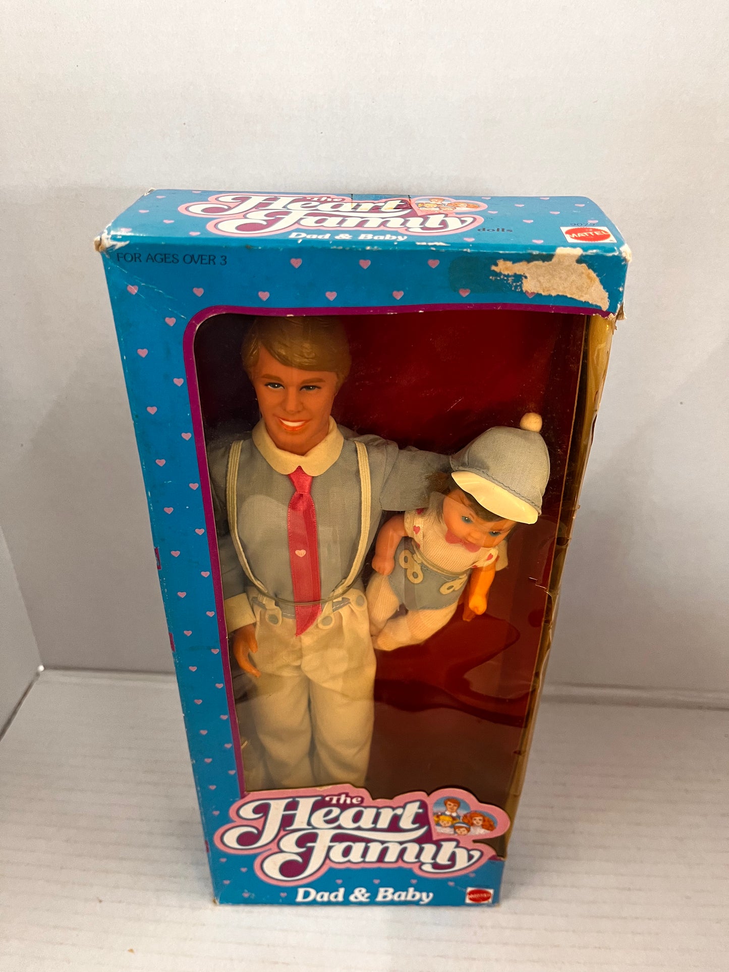 Vintage 1984 The Heart Family Dad & Baby Doll Set #9079 Box Damage